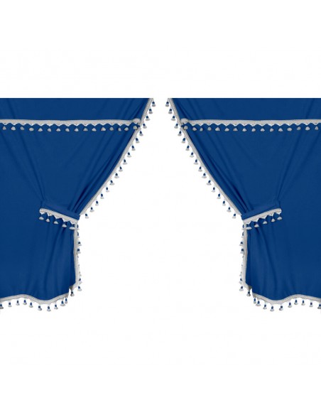 CORTINAS DE MICROFIBRA AZUL (2 UNIDADES)