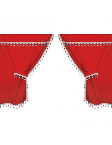 CORTINAS DE MICROFIBRA ROJO (2 UNIDADES)