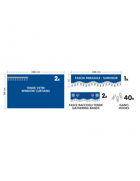 CORTINAS DE MICROFIBRA AZUL (2 UNIDADES)